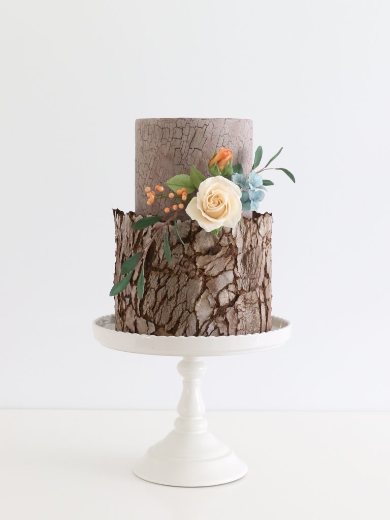 Rustic Bark Wedding Cake