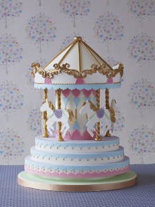 Carousel christening cake