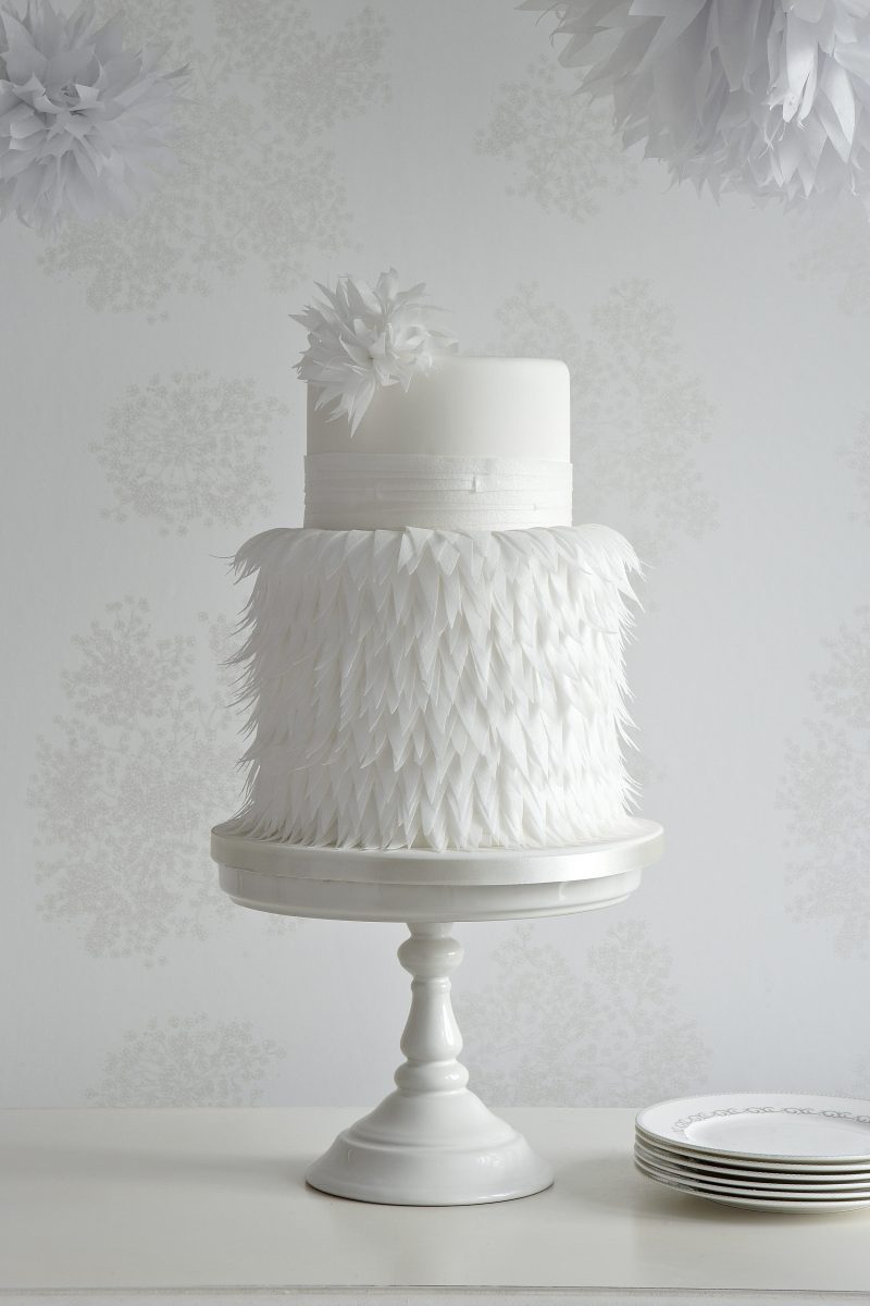 Paper feather cake